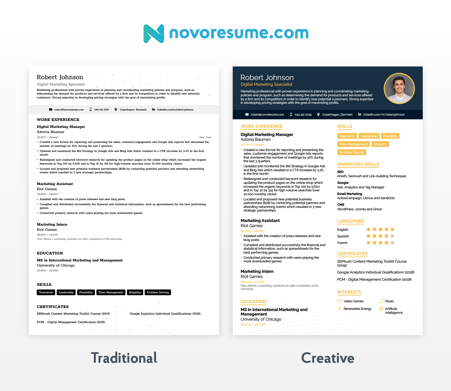 traditional vs modern cv